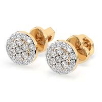 kolczyki z żółtego złota 585 z diamentem (brylantem) 0,3 ct lab