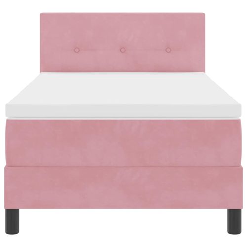 Łóżko sprężynowe z materacem Różowy 100 x 200 cm Aksamit na Arena.pl