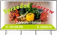 BANER REKLAMOWY 300x150 cm różne wzory projekt w cenie SPRZEDAŻ WARZYW