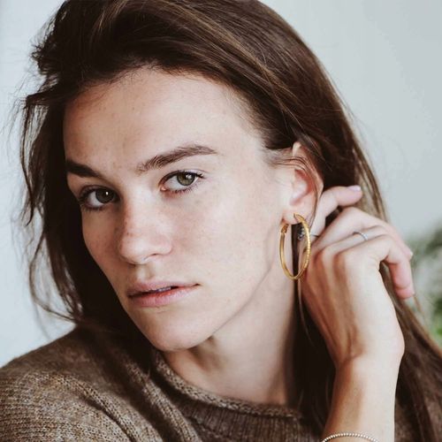 Złote Kolczyki Koła 585 36mm 14k Grecki Wzorem Kolczyki Damskie Prezent na Arena.pl