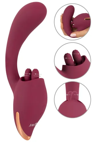 javida 2-function vibrator & licking system silikonowy 20,6 cm fioletowy na Arena.pl