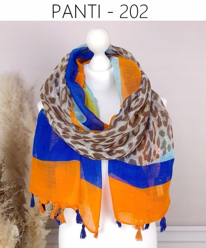 PAREO CHUSTA PLAŻOWA FRĘDZLE narzutka tunika SZAL W PANTERKĘ - modne KOLORY na Arena.pl