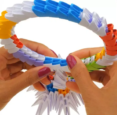 Zabawka kreatywna dla dzieci i dorosłych - Origami 3D Delfin (343 elementy) na Arena.pl