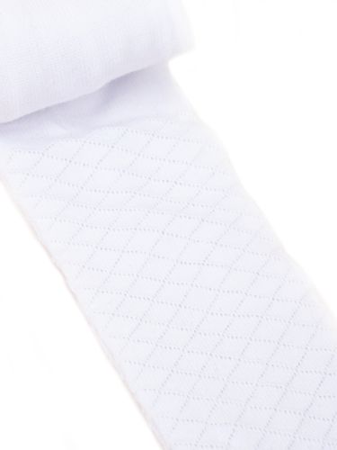 Rajstopy dziewczęce bawełniane żakardowe białe kratka 68-74 YOCLUB na Arena.pl