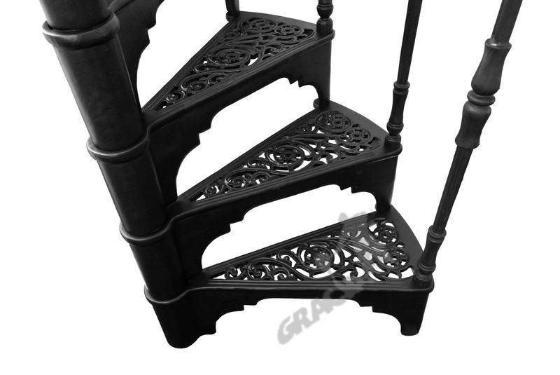 SCHODY KRĘCONE FI 1,22 M - WZÓR NR 1 - 1 TRALKA NA STOPNIU ŻELIWNE zdjęcie 3