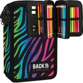 PIÓRNIK TRZYKOMOROWY Z WYPOSAŻENIEM DZIEWCZĘCY TĘCZOWA ZEBRA BACKUP