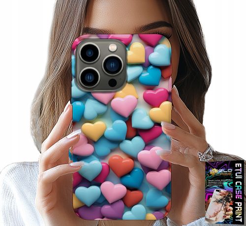 ETUI DO IPHONE 14 PRO - KOLOROWE SERCA MOŻLIWOŚĆ PERSONALIZACJI na Arena.pl
