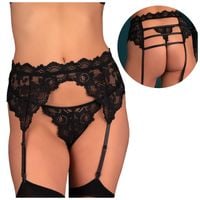 PAS DO POŃCZOCH KORONKOWY PASECZKI Z TYŁU L/XL