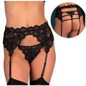 PAS DO POŃCZOCH KORONKOWY PASECZKI Z TYŁU L/XL