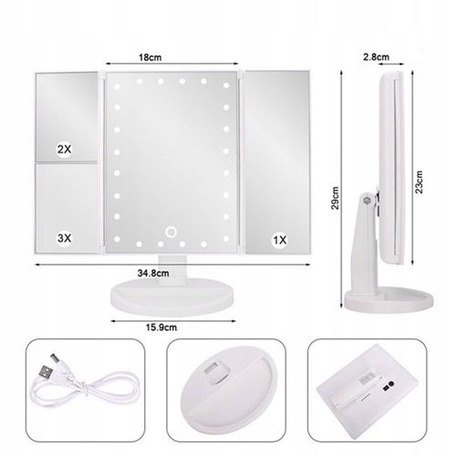 PODŚWIETLANE LUSTERKO DO MAKIJAŻU LED KOSMETYCZNE na Arena.pl