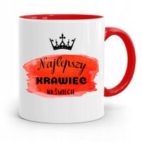 Kubek Czerwony Krawca Krawcowej Najlepszy Krawiec Z Nadrukiem Ze Zdjęciem