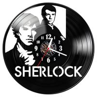 Zegar ścienny z płyty winylowej Sherlock Holmes 987.14