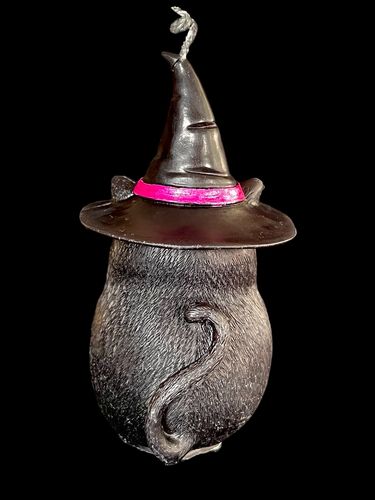 ŚWIECA RYTUALNA Z WOSKU PSZCZELEGO KOT Z MIOTŁĄ 1 SZT na Arena.pl