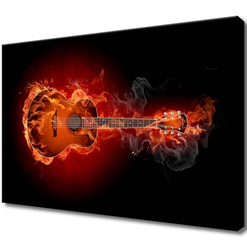 Obraz Drukowany 60X40 Płonąca Gitara Gitara W Ogn na Arena.pl