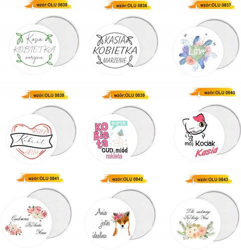 LUSTERECZKO LUSTERKO prezent dla DZIEWCZYNY DUŻO WZORÓW PERSONALIZOWANE na Arena.pl