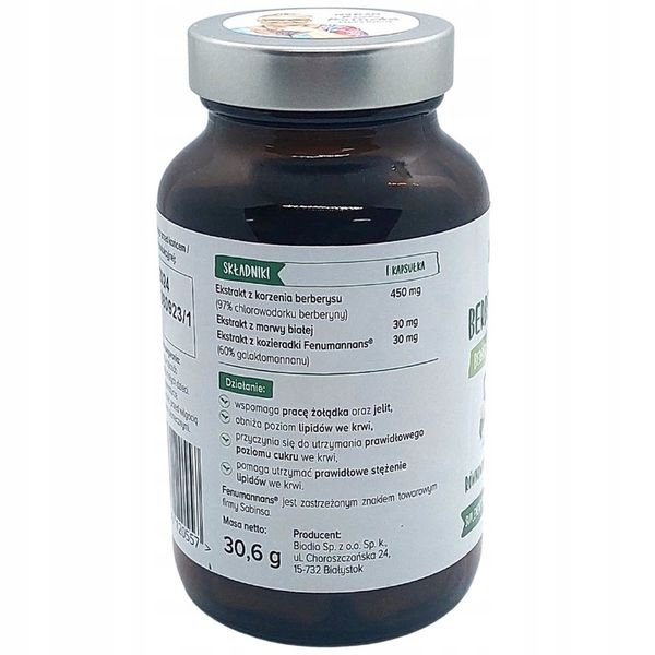 BERBERINE COMPLEX+ 510 MG - 60 KAP. KONTROLA CUKRU zdjęcie 3