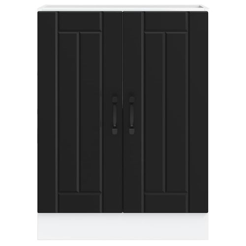 Szafka pod zlewozmywak „Lucca” z czarnego drewna klejonego na Arena.pl