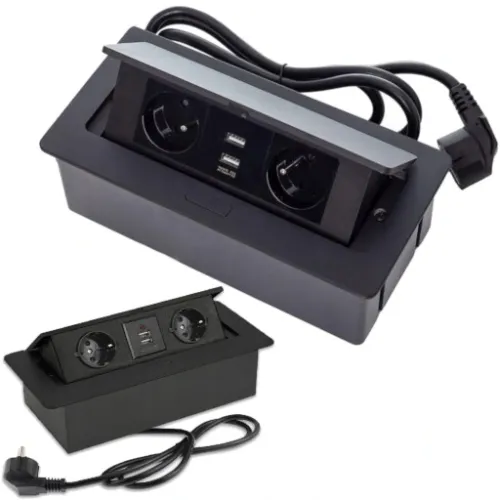 GNIAZDO WPUSZCZANE CHOWANE W BLAT USB 2x NA KLIK na Arena.pl
