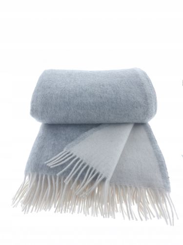 Koc wełniany jagnięcy z frędzlami 160x200 dwustronny popielaty ekri na Arena.pl