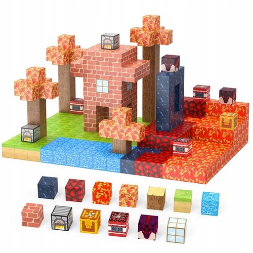 KLOCKI MAGNETYCZNE MINECRAFT BLOKI KLOCKI PIXELE SZEŚCIANY 100 KLOCKÓW na Arena.pl