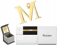 ZŁOTA ZAWIESZKA WISIOREK MAŁA LITERKA M BRYLANT