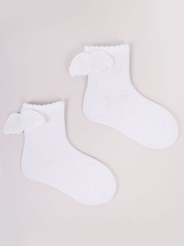 Skarpety dziewczęce bawełniane gładkie ze skrzydłami 3PAK 23-26 YOCLUB na Arena.pl