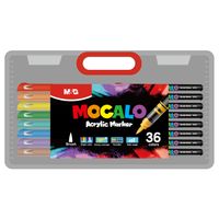 zestaw markery akrylowe pędzelkowe mocalo 36 kolorów m&g