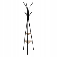 Metalowy Wieszak Stojak na Ubrania Kurtki z Półką do Przedpokoju 175cm Loft