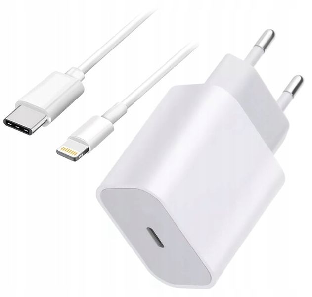 SZYBKA ŁADOWARKA + KABEL IPHONE USB-C LIGHT IPHONE 20W zdjęcie 1