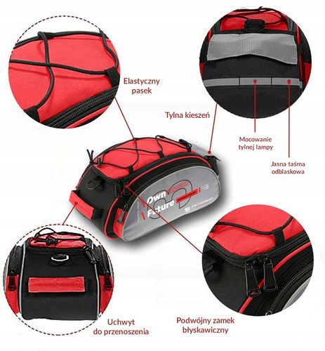 PETERSON pojemna sakwa rowerowa turystyczna torba kufer na bagażnik na Arena.pl