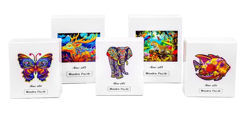 Puzzle drewniane dla dorosłych i dzieci słoń A4 178 elementów zdjęcie 8