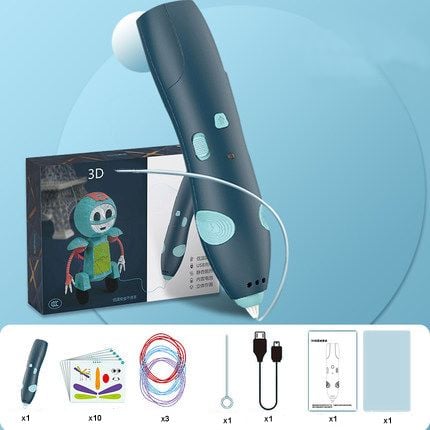 długopis drukarka 3d pen bezpieczny zestaw + wzory niebieski na Arena.pl