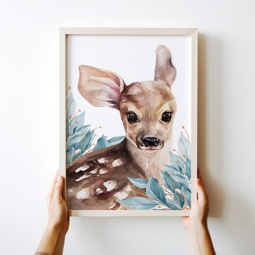 Plakat  dekoracje do pokoju dziecka sarna sarenka 40x50 cm na Arena.pl
