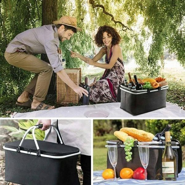 KOSZ PIKNIKOWY TERMICZNY SKŁADANY TORBA TERMICZNA TURYSTYCZNA PIKNIK BIWAK zdjęcie 6