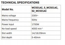 Bruzdownica 1700W VONROC + 4 tarcze diamentowe zdjęcie 8