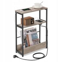 SZAFKA NOCNA STOLIK NOCNY DO SYPIALNI LOFT 45X58X18 CM SYPIALNIA 3 PÓŁKI