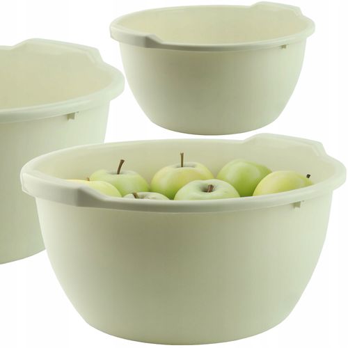 MISKA OKRĄGŁA UNIWERSALNA MISA DO ŁAZIENKI OGRODU NA PRANIE OWOCE 8L ECRU na Arena.pl