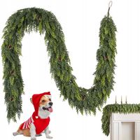 GIRLANDA ŚWIERKOWA 6FT/1.8M 168SZT SZTUCZNA CEDROWA DEKORACJA ŚWIĄTECZNA