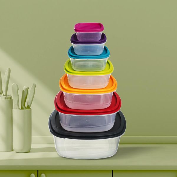 Zestaw 7 kwadratowych pojemników zdjęcie 3