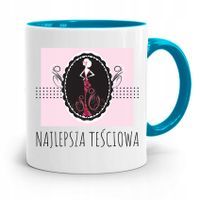 Kubek Błękitny Dla Teściowej Najlepsza Teściowa Z Nadrukiem Ze Zdjęciem
