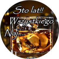 Opłatek na tort Szampan Whisky Drink Urodziny 18 30 40 50 60