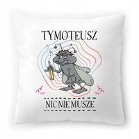 Poduszka Dla Tymoteusza Na Urodziny Ze Zdjęciem Na Prezent Biała 40X40 Cm