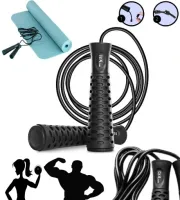 SKAKANKA FITNESS DO TRENINGU CARDIO 9m KAUCZUKOWA CZARNA ZADBAJ O SIEBIE