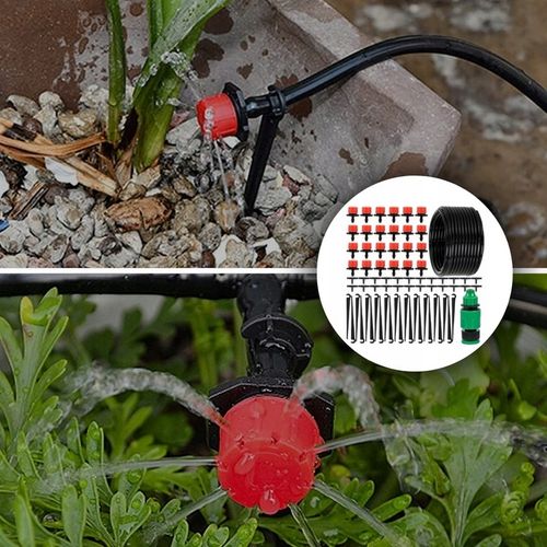 ZESTAW DO NAWADNIANIA KROPELKOWEGO SYSTEM DO KWIATKÓW ROŚLIN 25m + 24dysze na Arena.pl