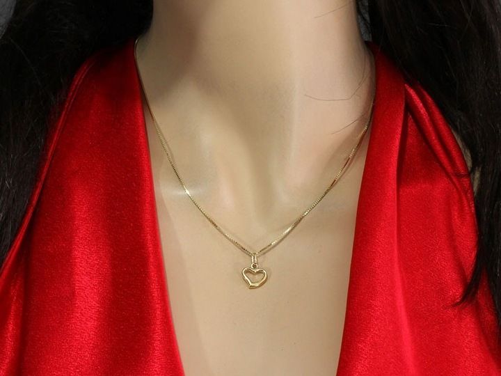 Zawieszka złota 333 eleganckie subtelne serduszko wisiorek damski ramka 8k zdjęcie 2