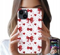 ETUI DO IPHONE 15 - CZERWONE WSTĄŻKI WSTĄŻKA MODNE WZORY