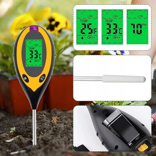 KWASOMIERZ MIERNIK TESTER OGRODNICZY PH GLEBY ZIEMII TEMPERATURA WILGOTNOŚĆ na Arena.pl