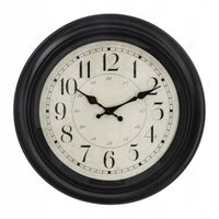OKRĄGŁY ZEGAR ŚCIENNY Nelson Black 40 cm CZARNA RAMA vintage retro