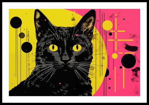 Plakat 60x40cm Neonowy Kocur na Arena.pl