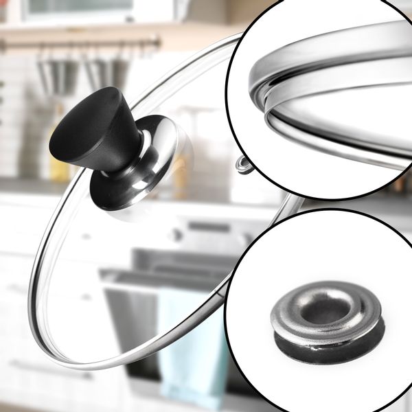 KADAX Pokrywka Szklana Pokrywa Zestaw 16/18/20cm zdjęcie 4